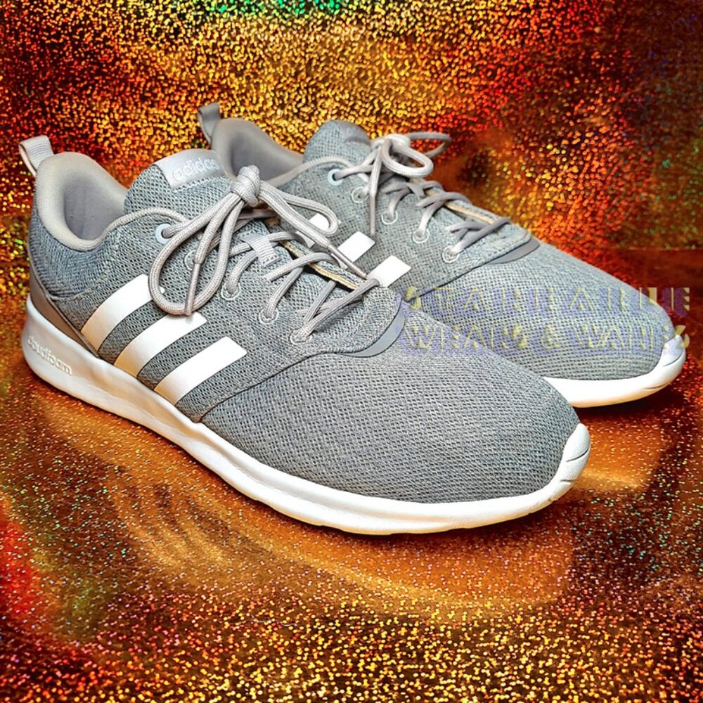 ADIDAS QT RACER 2.0 Women's Size 11 running shoes cool gray white cloudfoam EUC